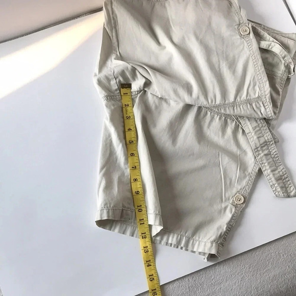 Beige Cream Bermuda casual shorts sporty  athletic hiking tie waist size 14 - Picture 13 of 16